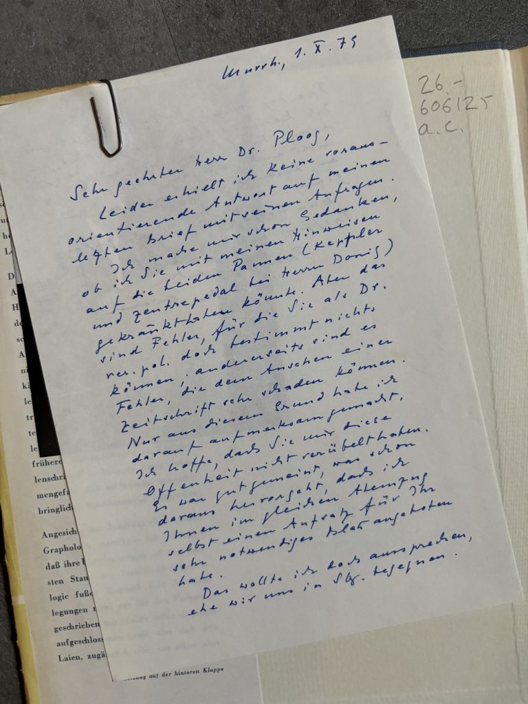 Schriftprobe von Roda Wieser