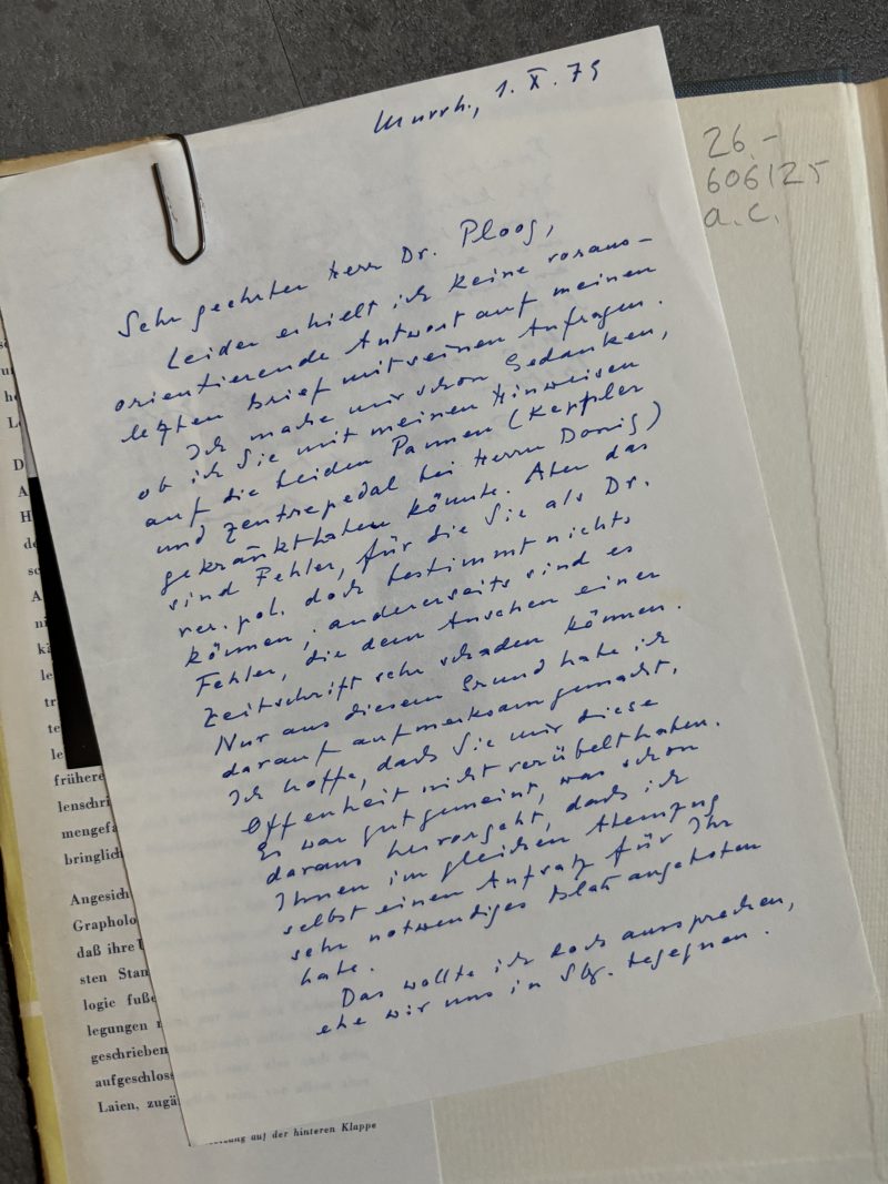 Schriftprobe von Roda Wieser